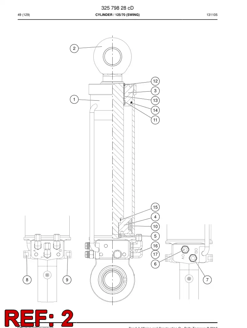 32094898 320 948 98 PISTON ROD ASSY - Sandvik Technical Drawing