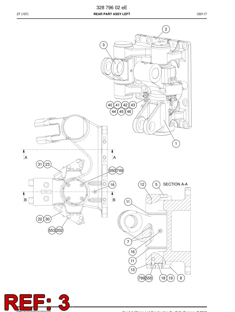 32099018b 320 990 18b CROSS PIECE MACHINING TB40-90 - Sandvik Technical Drawing
