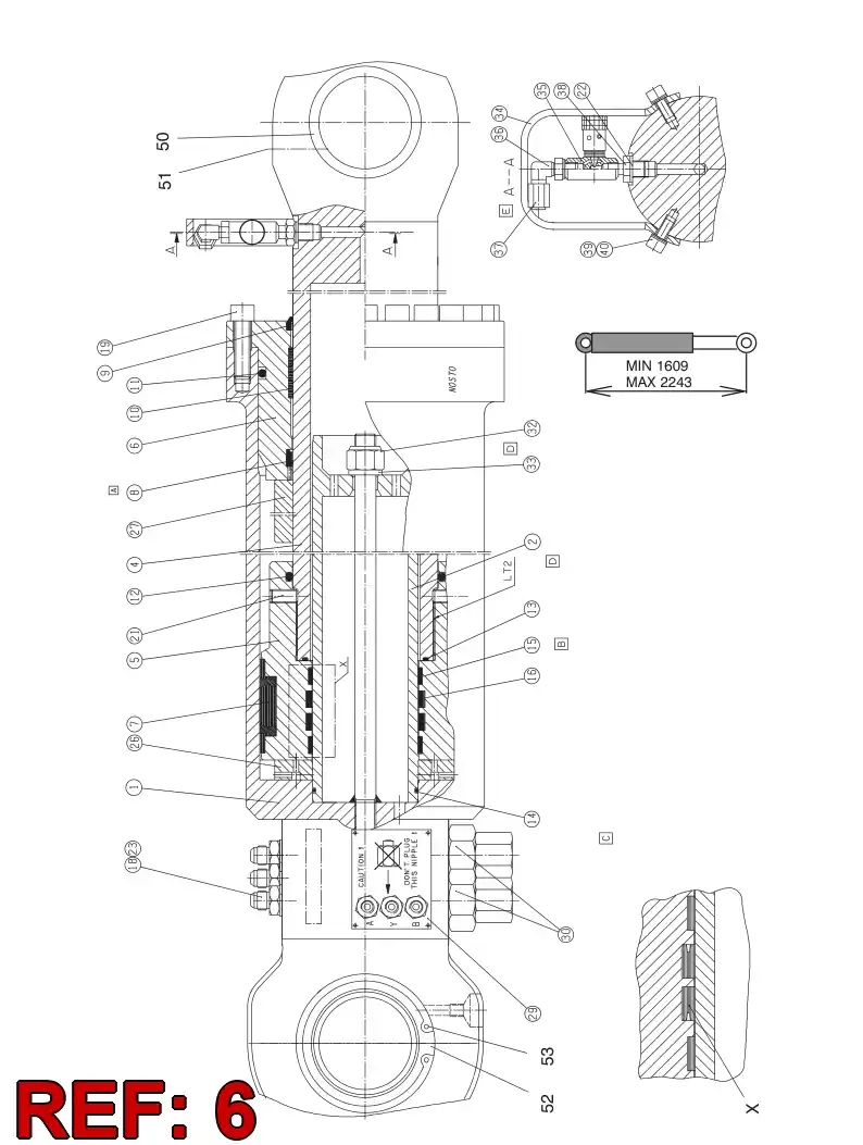 32105738 321 057 38 Cover, Front - Sandvik Technical Drawing