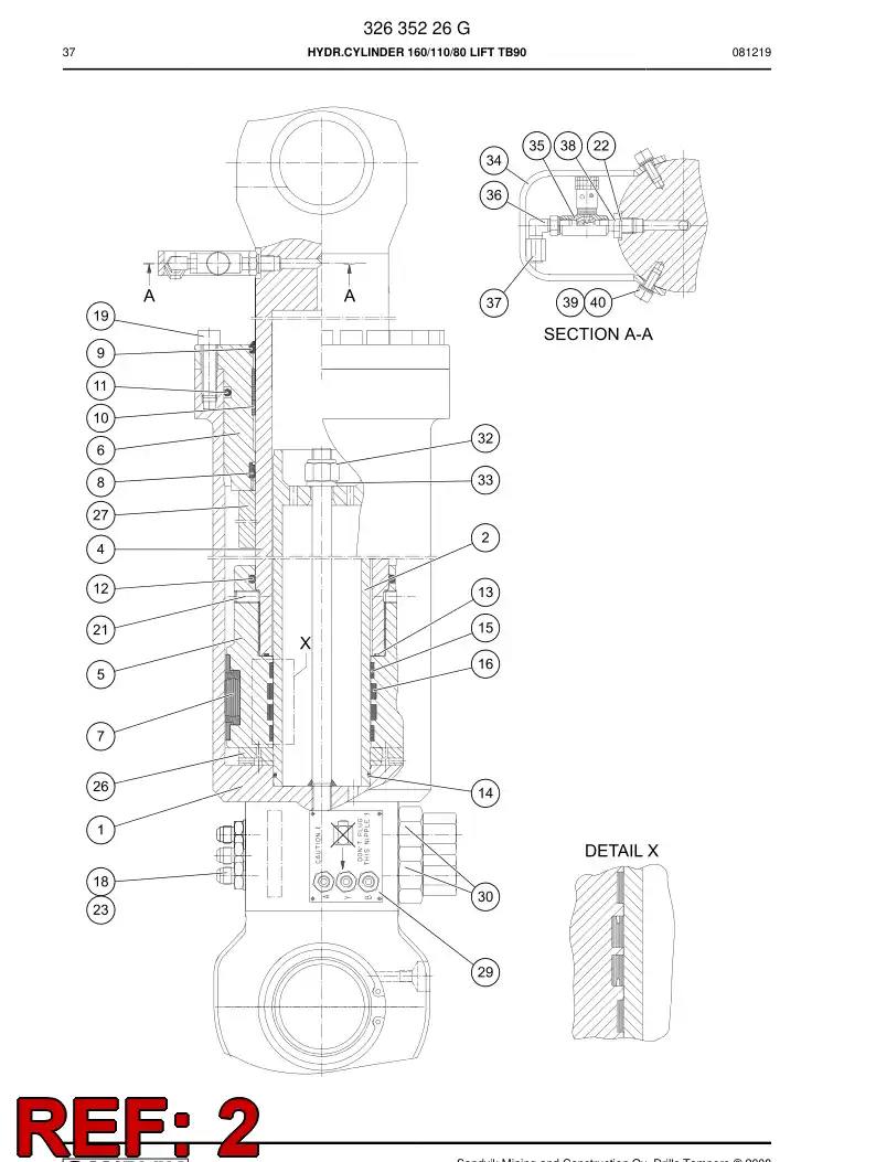 32107218a 321 072 18a UPPOMNT D80 - Sandvik Technical Drawing