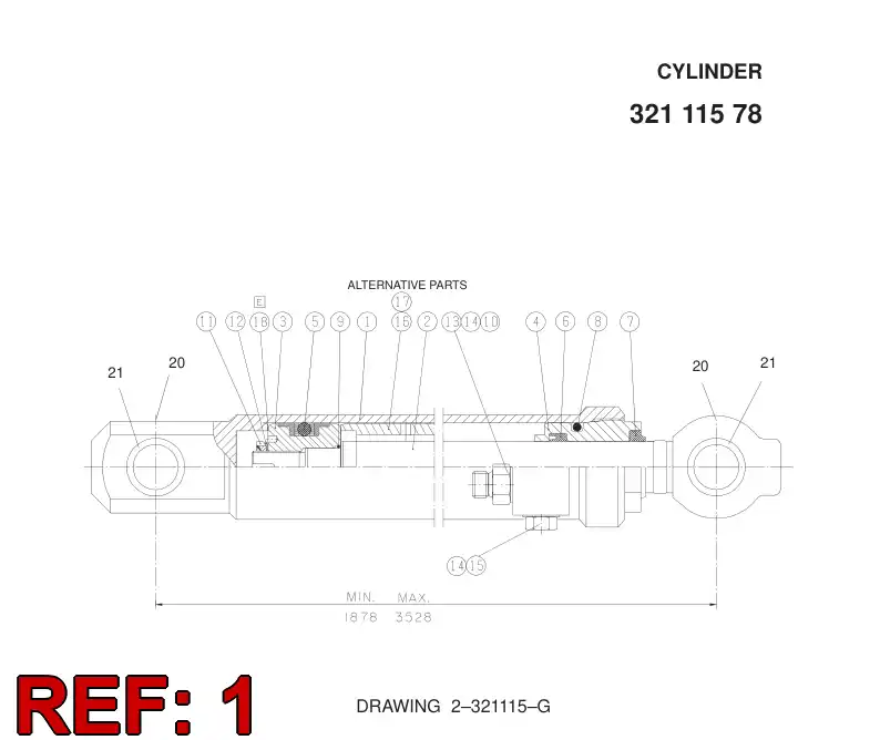 32112328 321 123 28 Tube, Cylinder - Sandvik Technical Drawing