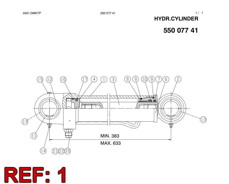 32112588 321 125 88 Tube, Cylinder - Sandvik Technical Drawing