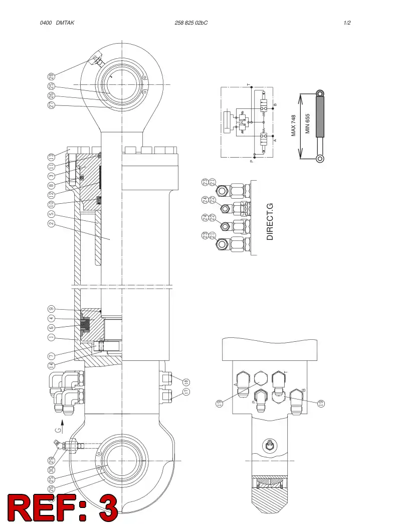 32136988 321 369 88 Cover, Cylinder, Front - Sandvik Technical Drawing
