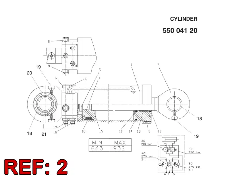 32140828 321 408 28 PISTON Rod Assembly - Sandvik Technical Drawing