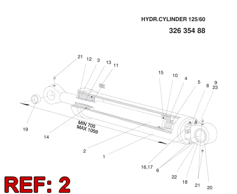 32142308 321 423 08 PISTON ROD ASSY - Sandvik Technical Drawing