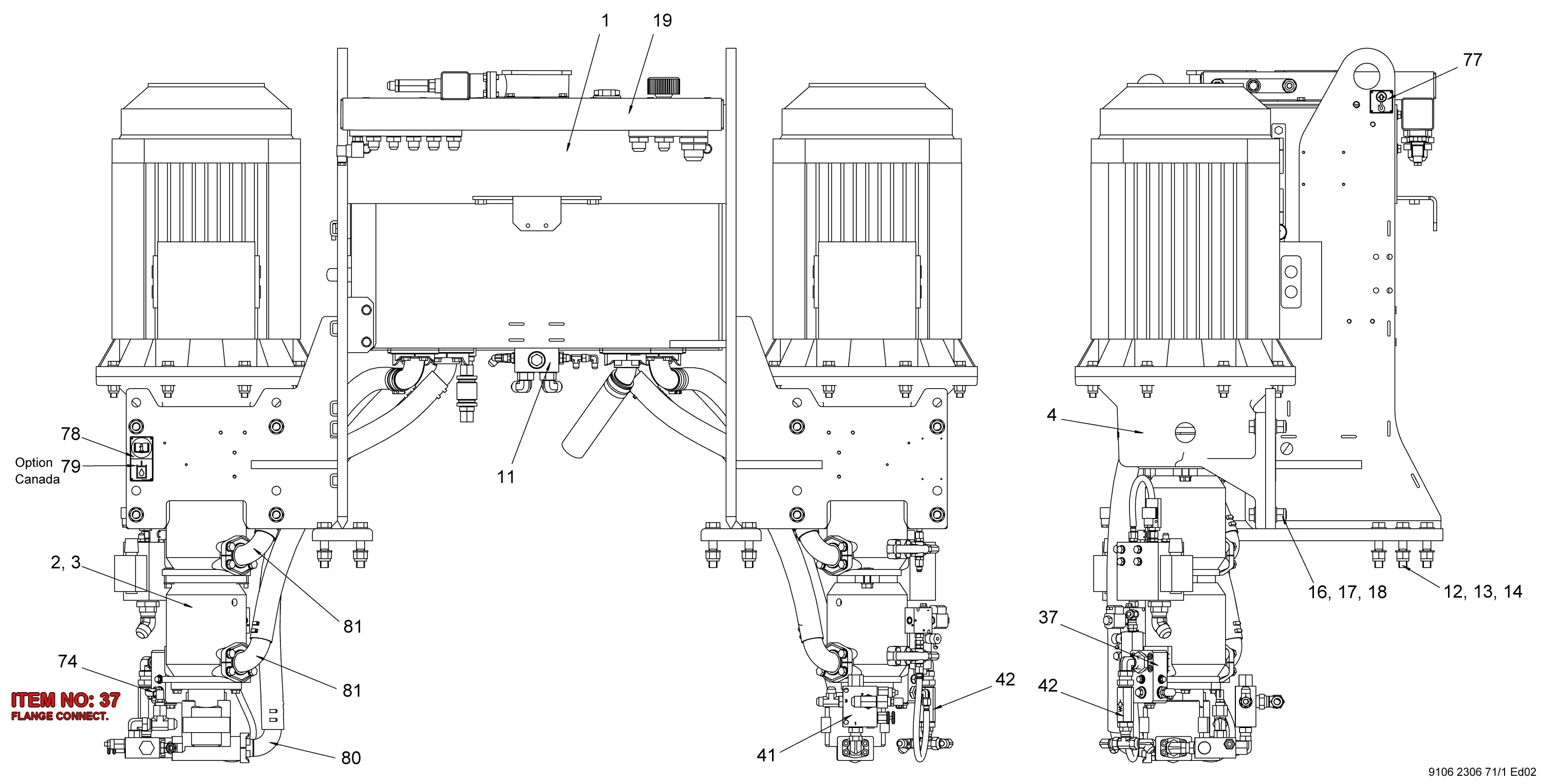 3214 4797 00 FLANGE CONNECT. - Technical Drawing