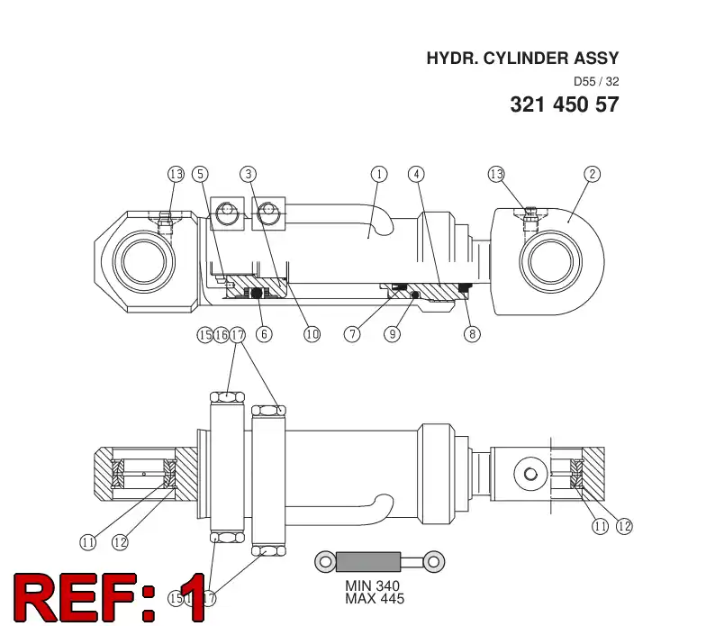32145207 321 452 07 Assembly, Cylinder Tube - Sandvik Technical Drawing