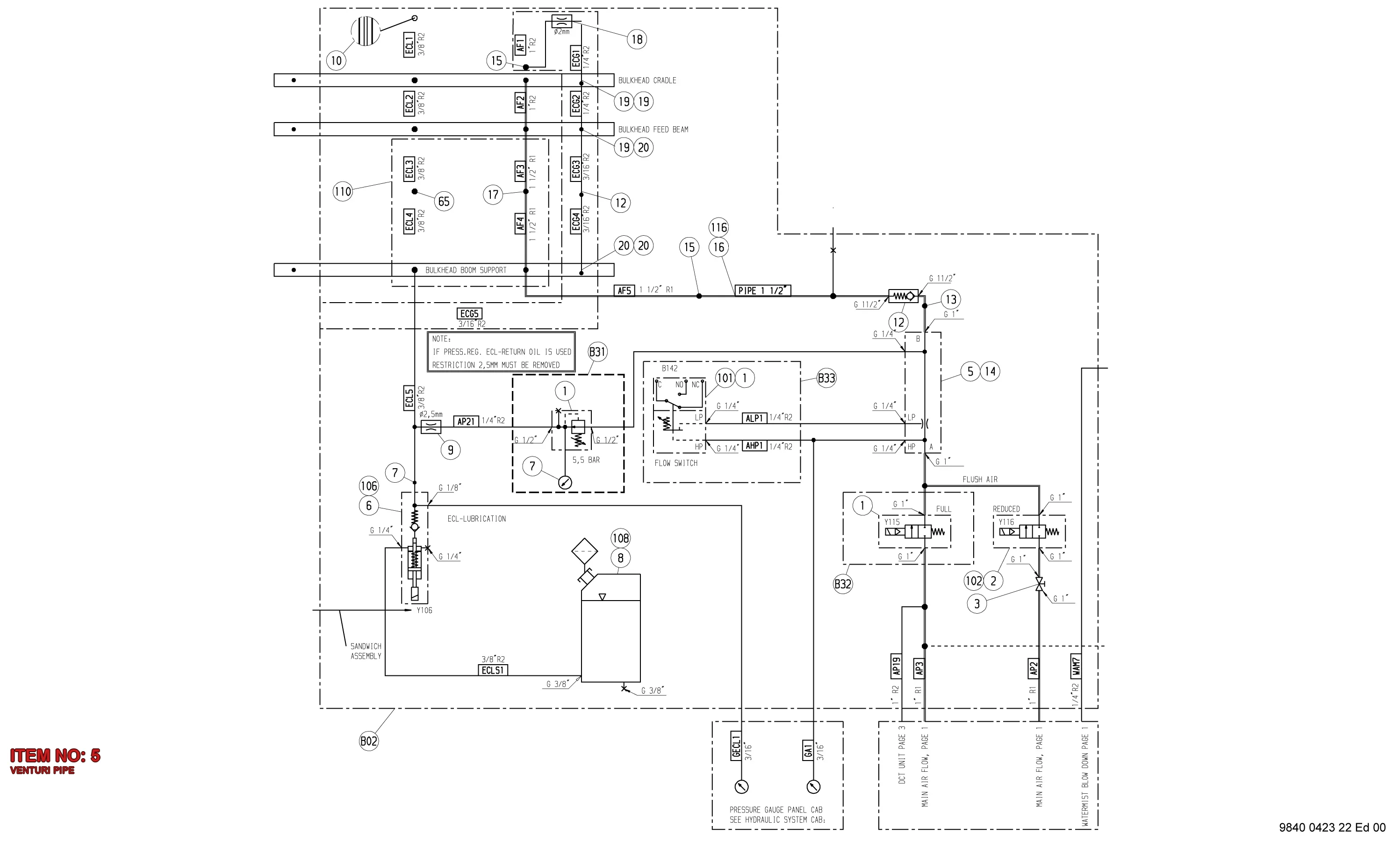 3214 8385 00 VENTURI PIPE - Technical Drawing