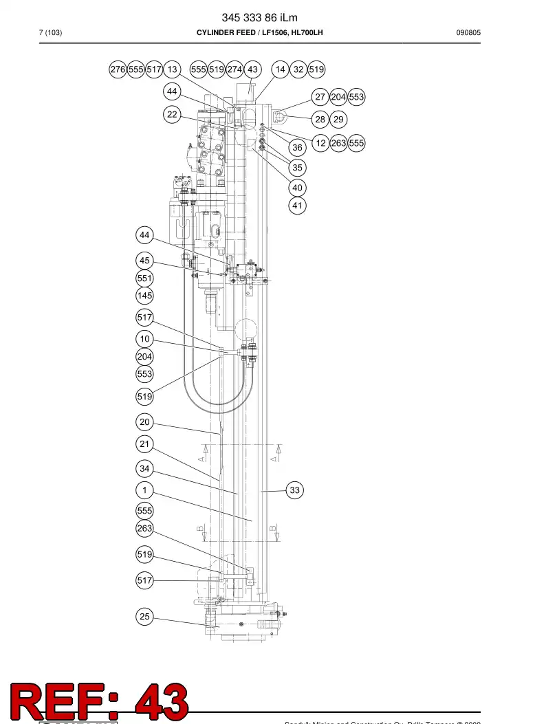 32149408 321 494 08 REAR PLATE - Sandvik Technical Drawing