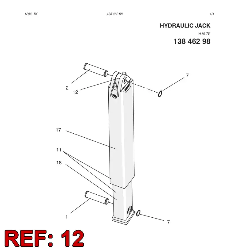 32150988 321 509 88 HYDR.CYLINDER - Sandvik Technical Drawing