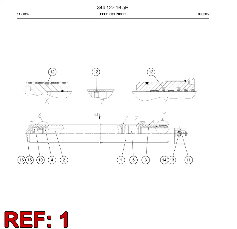 32154898 321 548 98 CYLINDER TUBE - Sandvik Technical Drawing