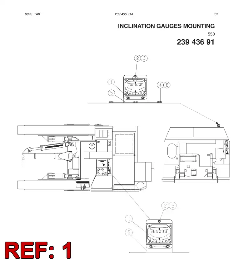 32156111 321 561 11 INCLINATION GAUGE ASSY - Sandvik Technical Drawing