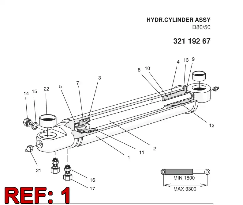 32158418 321 584 18 CYLINDER TUBE D80 - Sandvik Technical Drawing