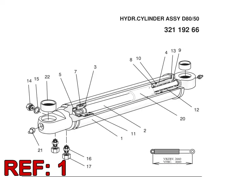 32158548 321 585 48 CYLINDER TUBE D80 - Sandvik Technical Drawing