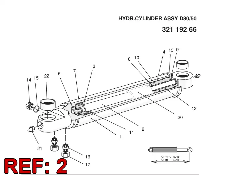 32158708 321 587 08 PISTON ROD D50 - Sandvik Technical Drawing