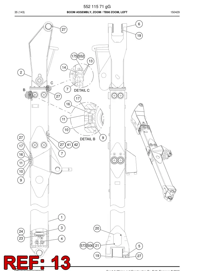 32159708b 321 597 08b FLANGE - Sandvik Technical Drawing