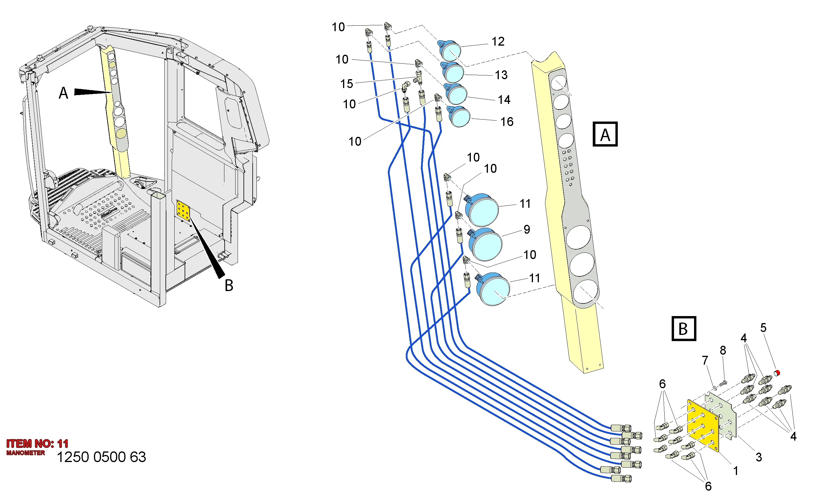 3216 0000 13 MANOMETER - Technical Drawing