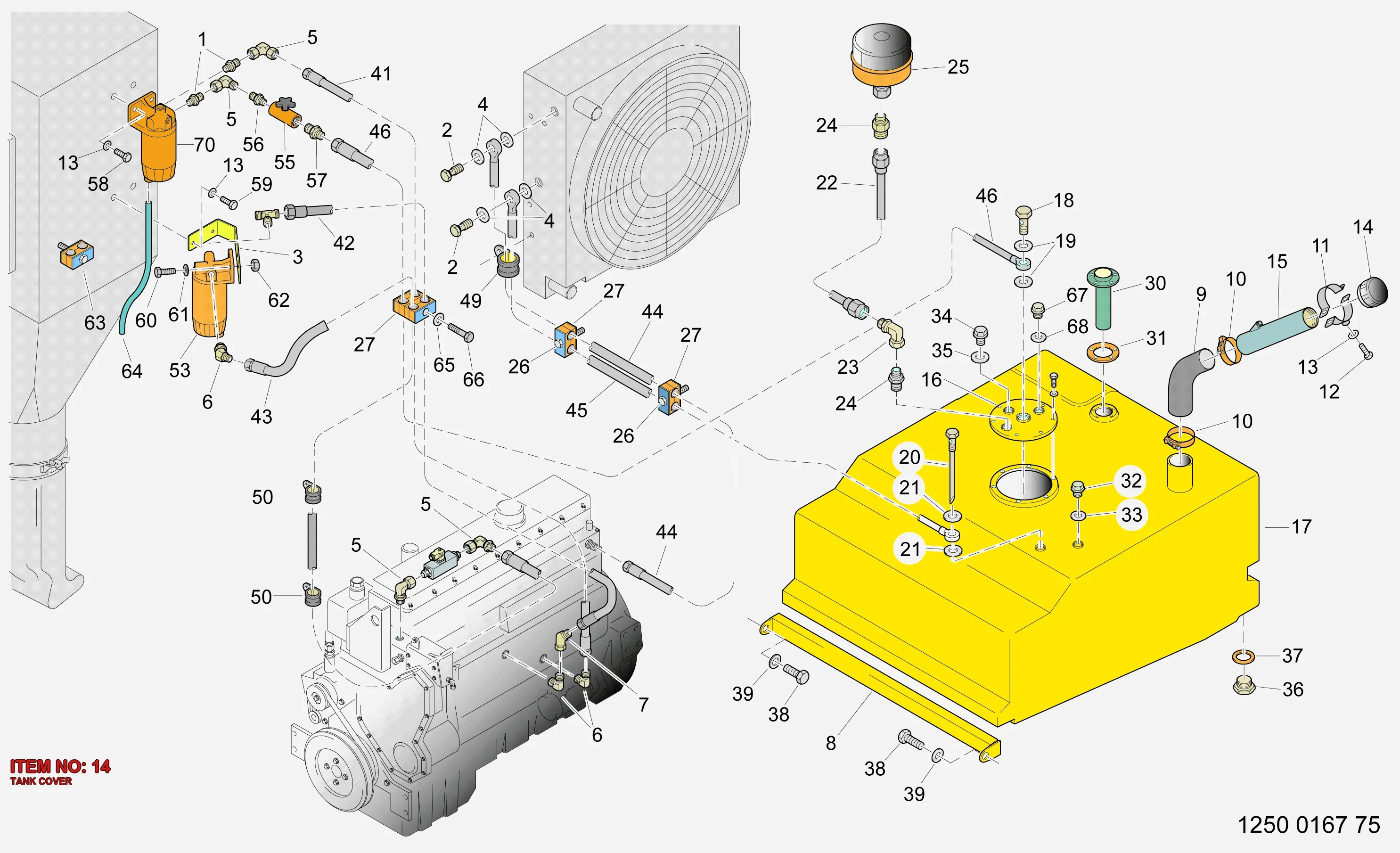 3216 7655 00 TANK COVER - Technical Drawing