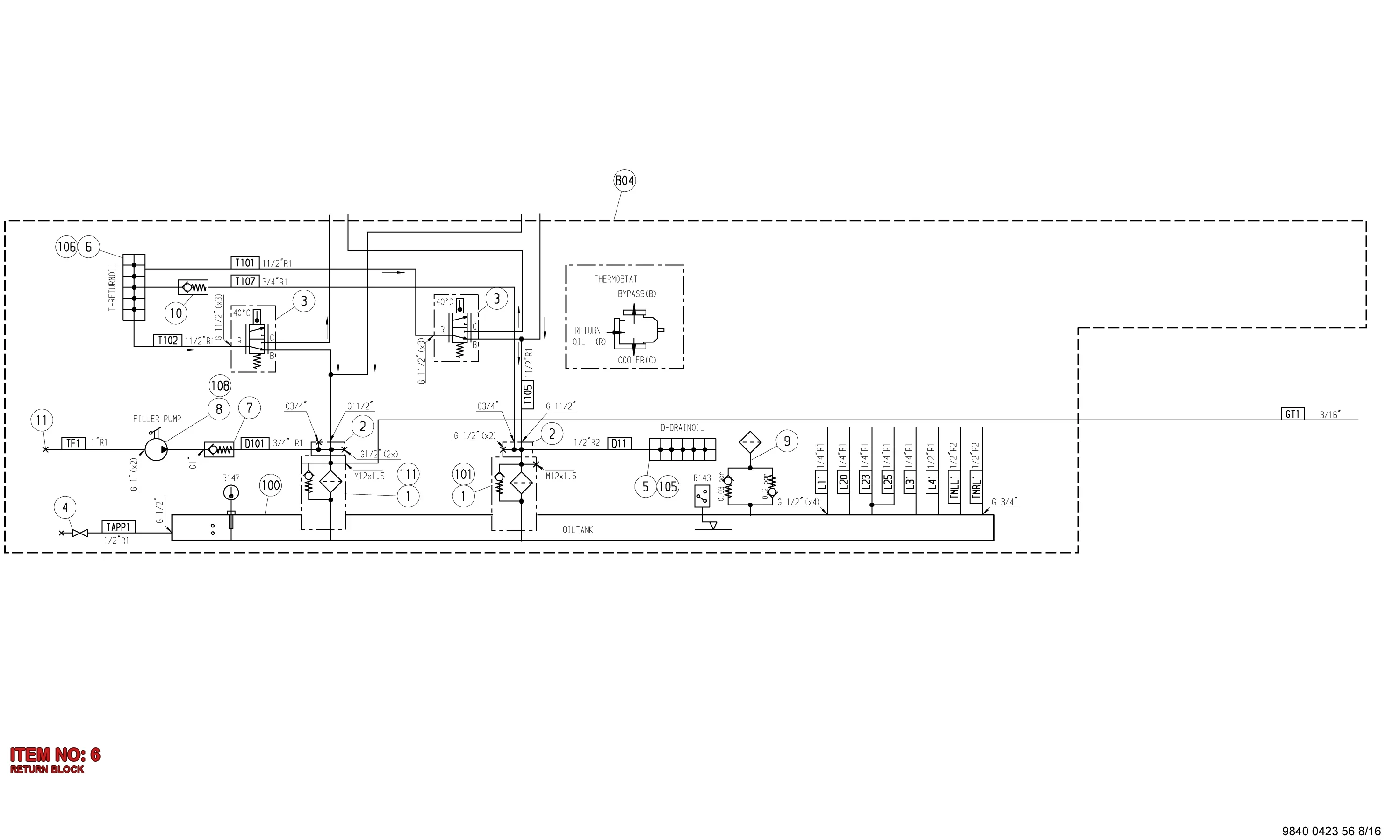 3216 8624 00 RETURN BLOCK - Technical Drawing