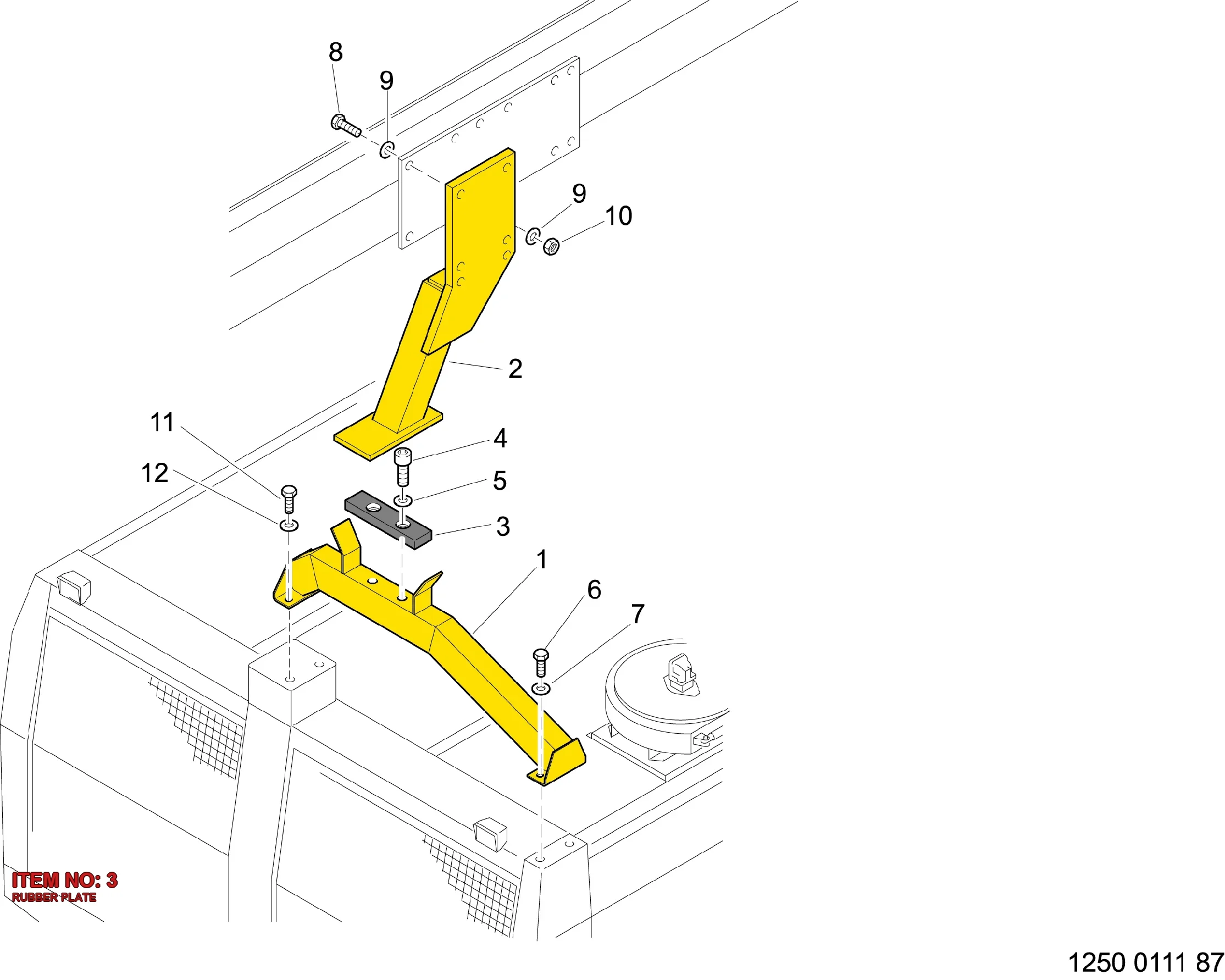 3216 8770 00 RUBBER PLATE - Technical Drawing