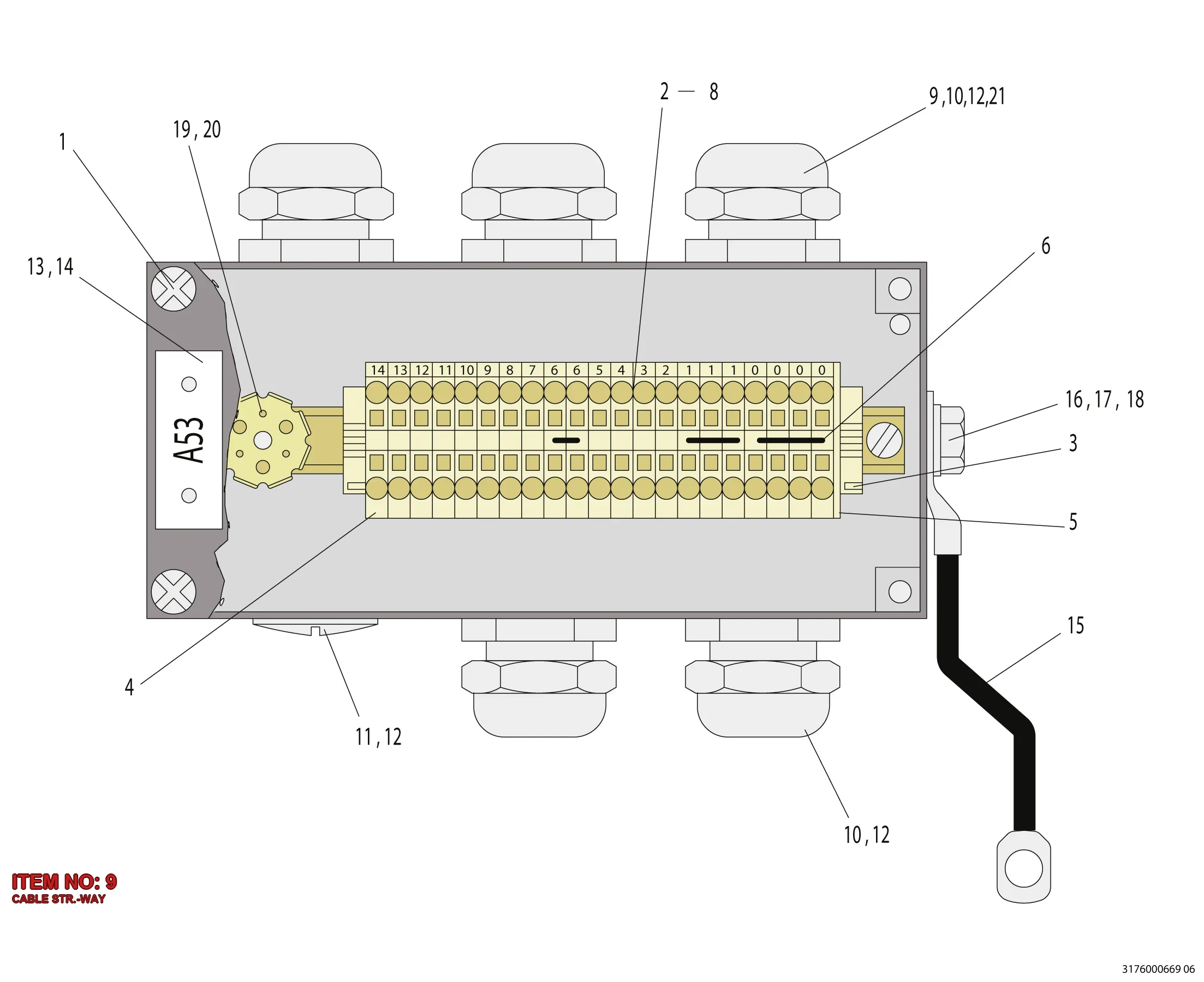 3217 0001 46 CABLE STR.-WAY - Technical Drawing