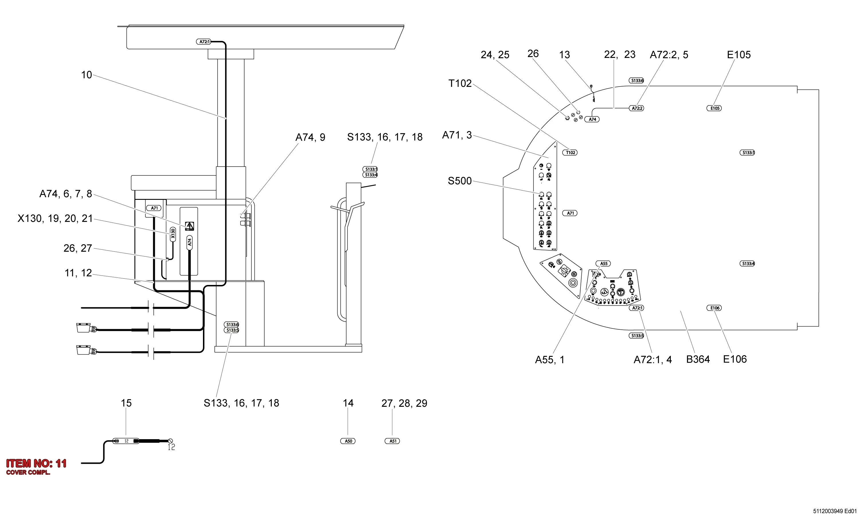 3217 0001 75 COVER COMPL. - Technical Drawing