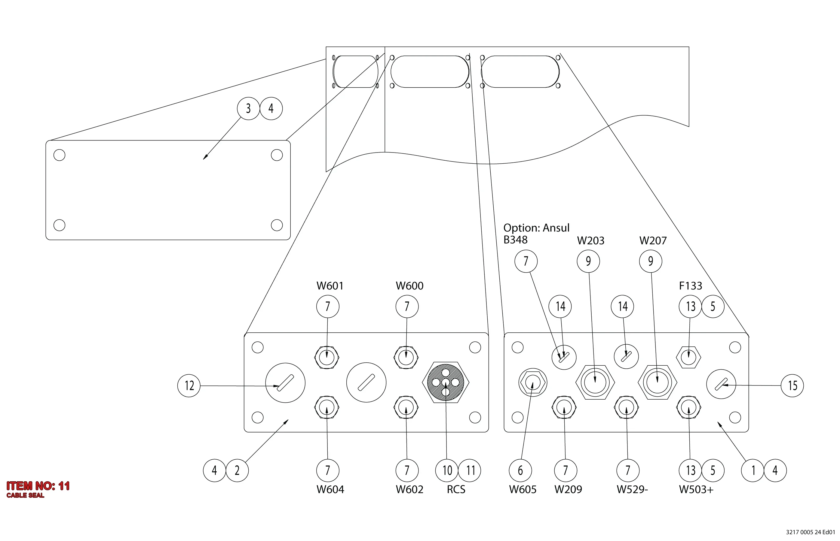 3217 0001 81 CABLE SEAL - Technical Drawing