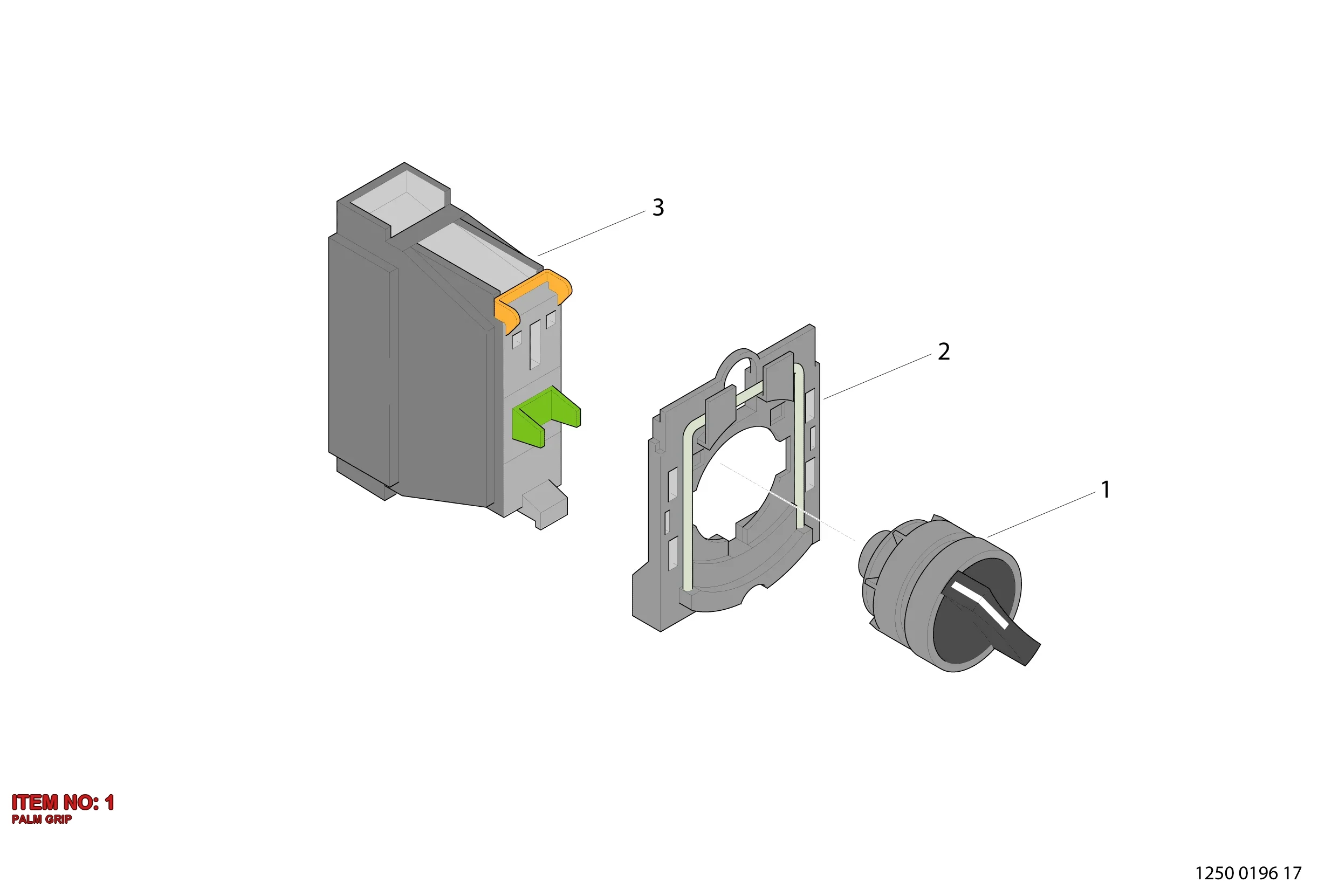 3217 0010 12 PALM GRIP - Technical Drawing
