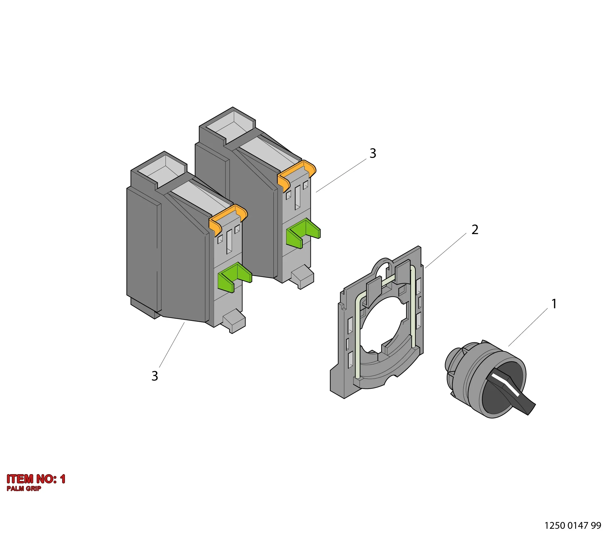 3217 0010 16 PALM GRIP - Technical Drawing
