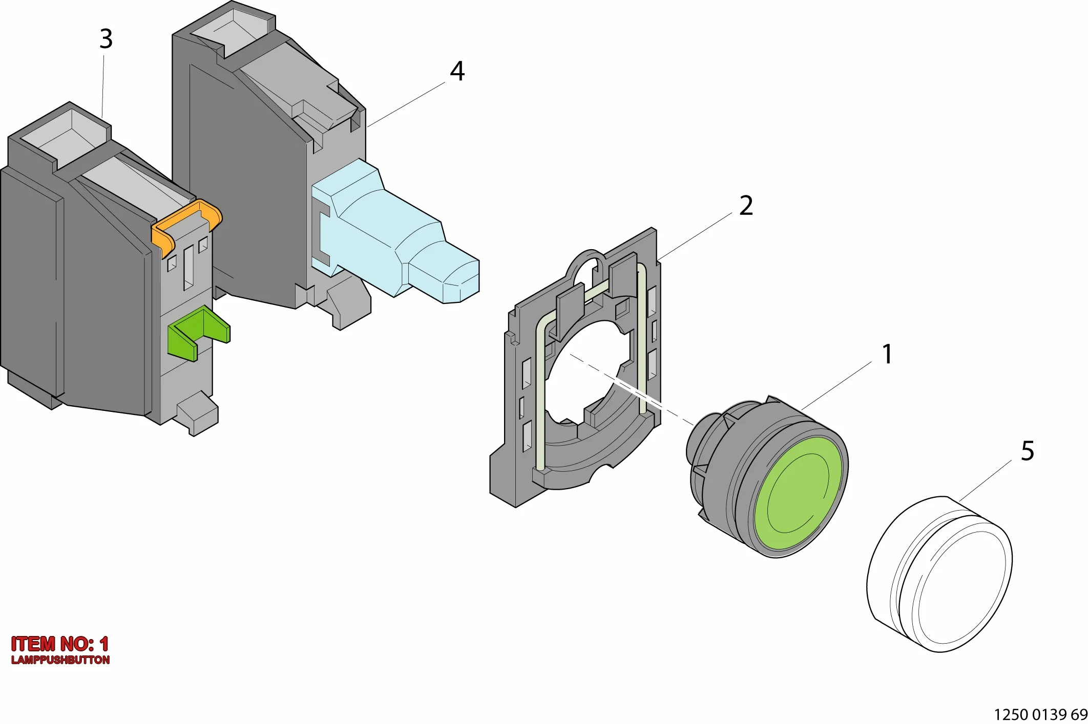 3217 0010 41 LAMPPUSHBUTTON - Technical Drawing
