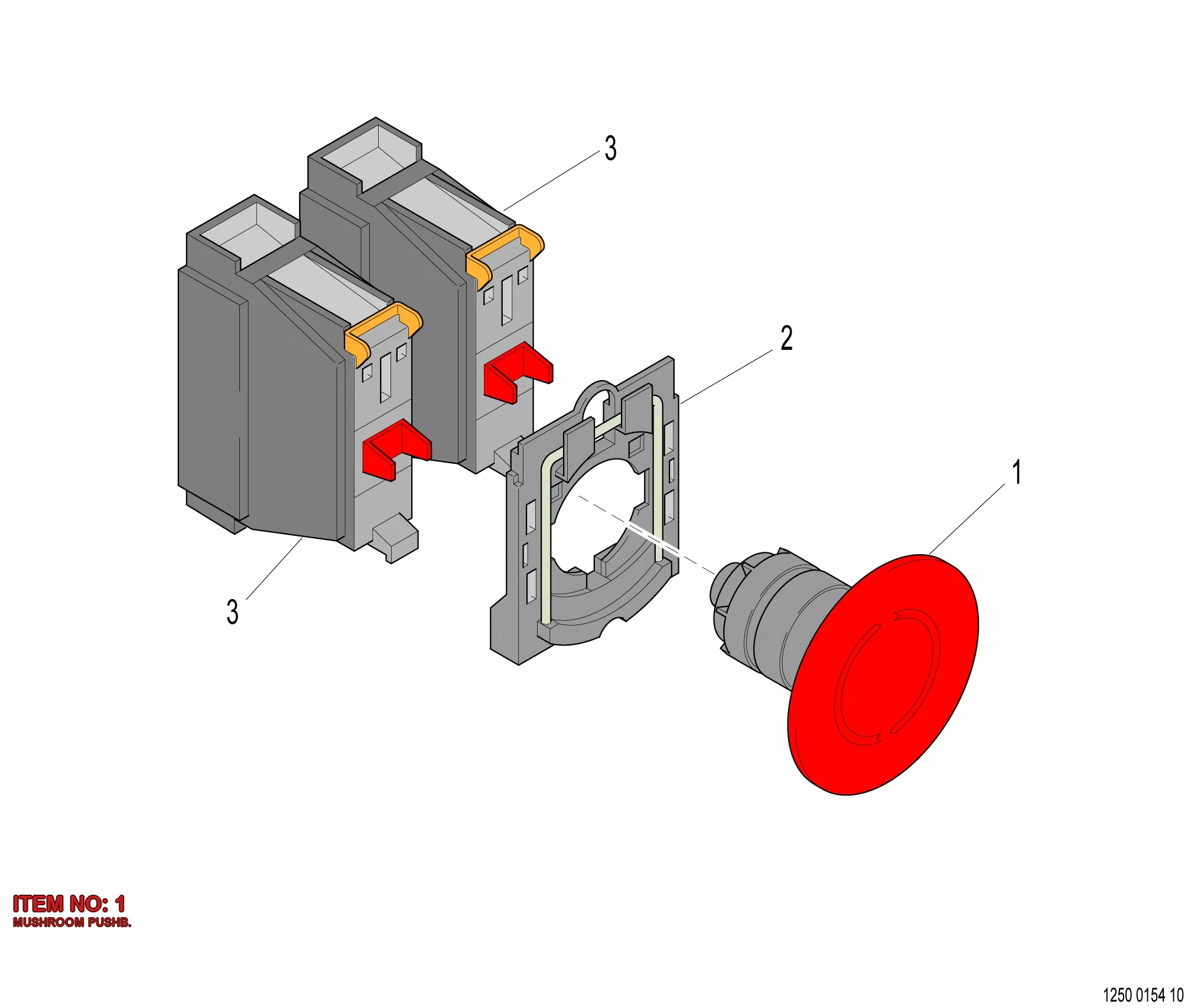 3217 0010 79 MUSHROOM PUSHB. - Technical Drawing