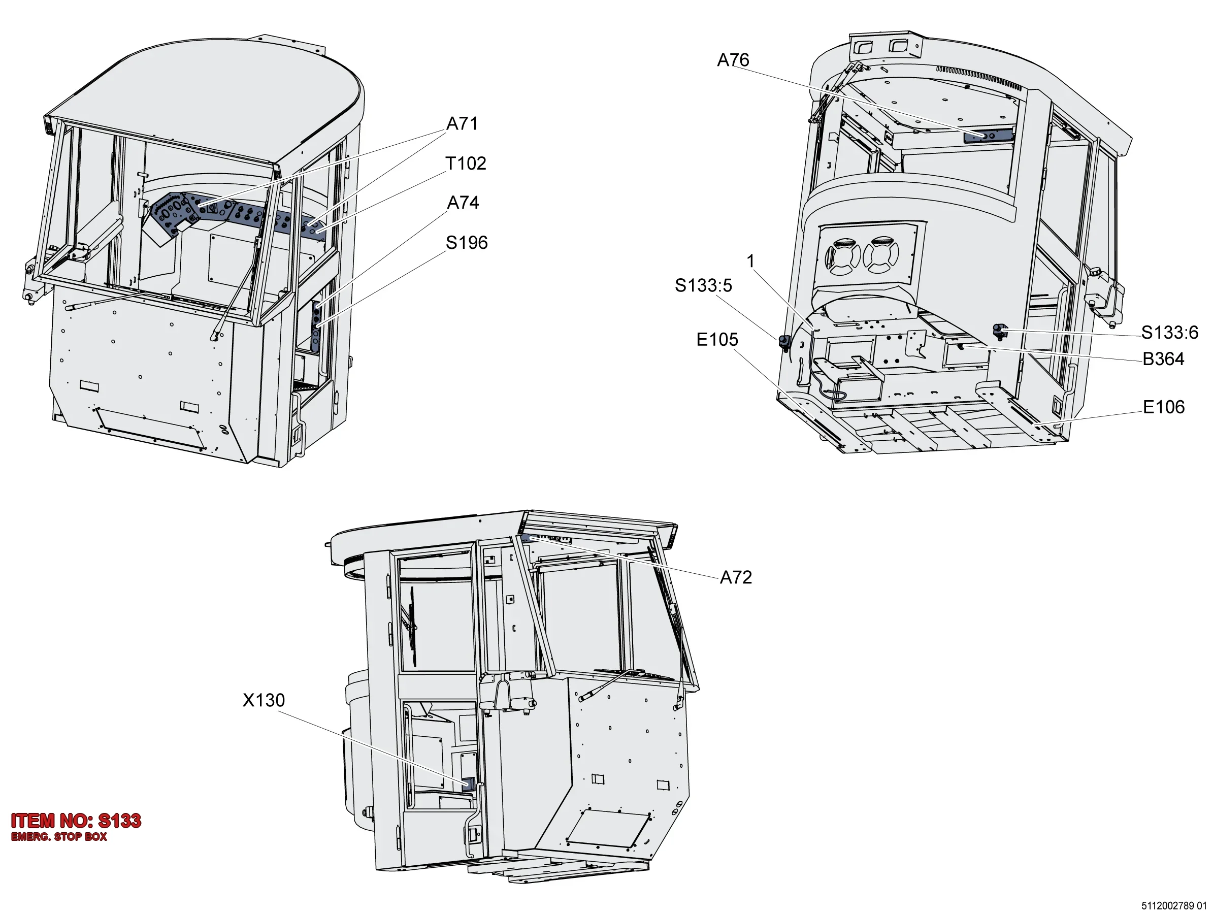 3217 0010 85 EMERG. STOP BOX - Technical Drawing
