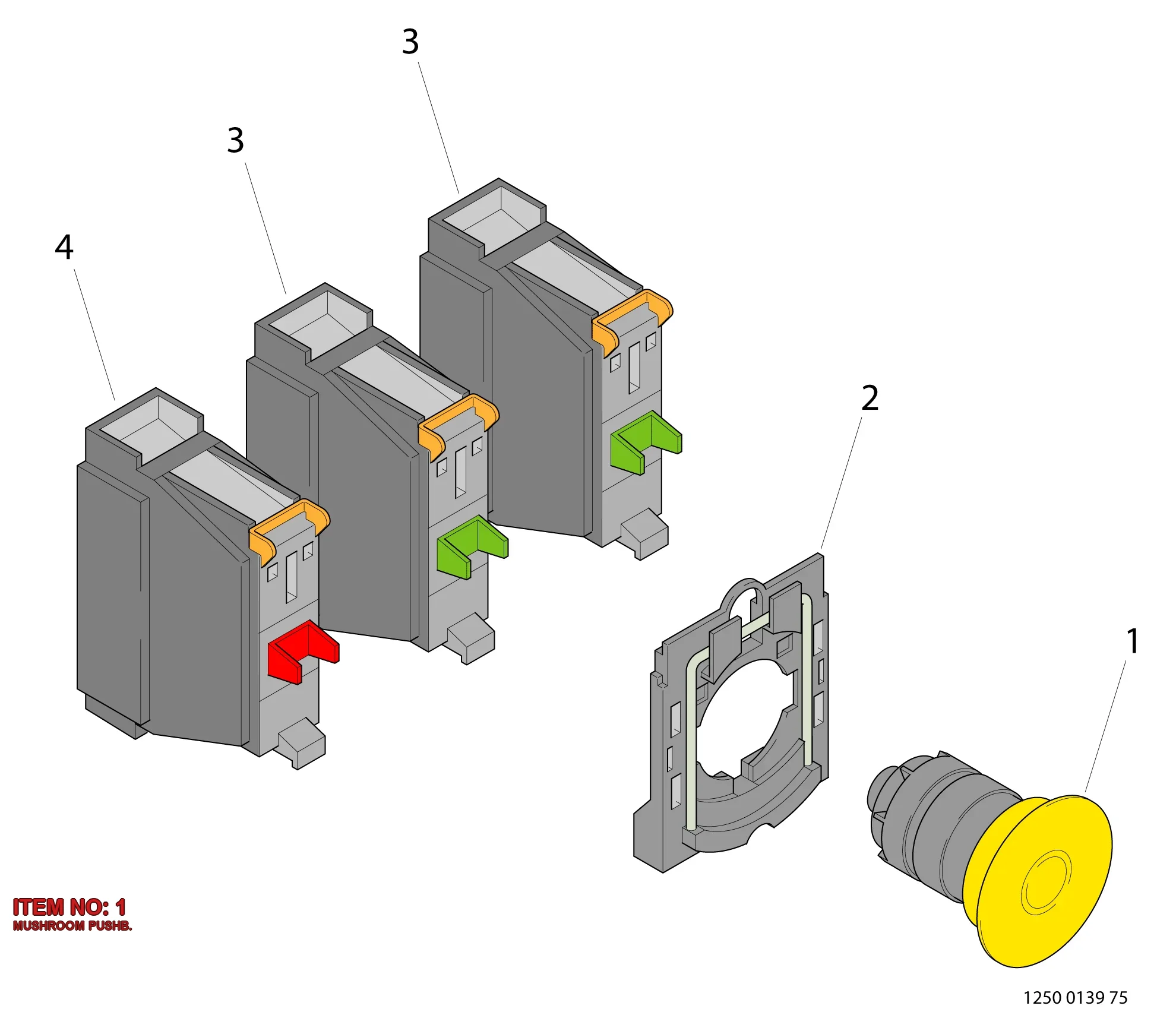3217 0011 07 MUSHROOM PUSHB. - Technical Drawing