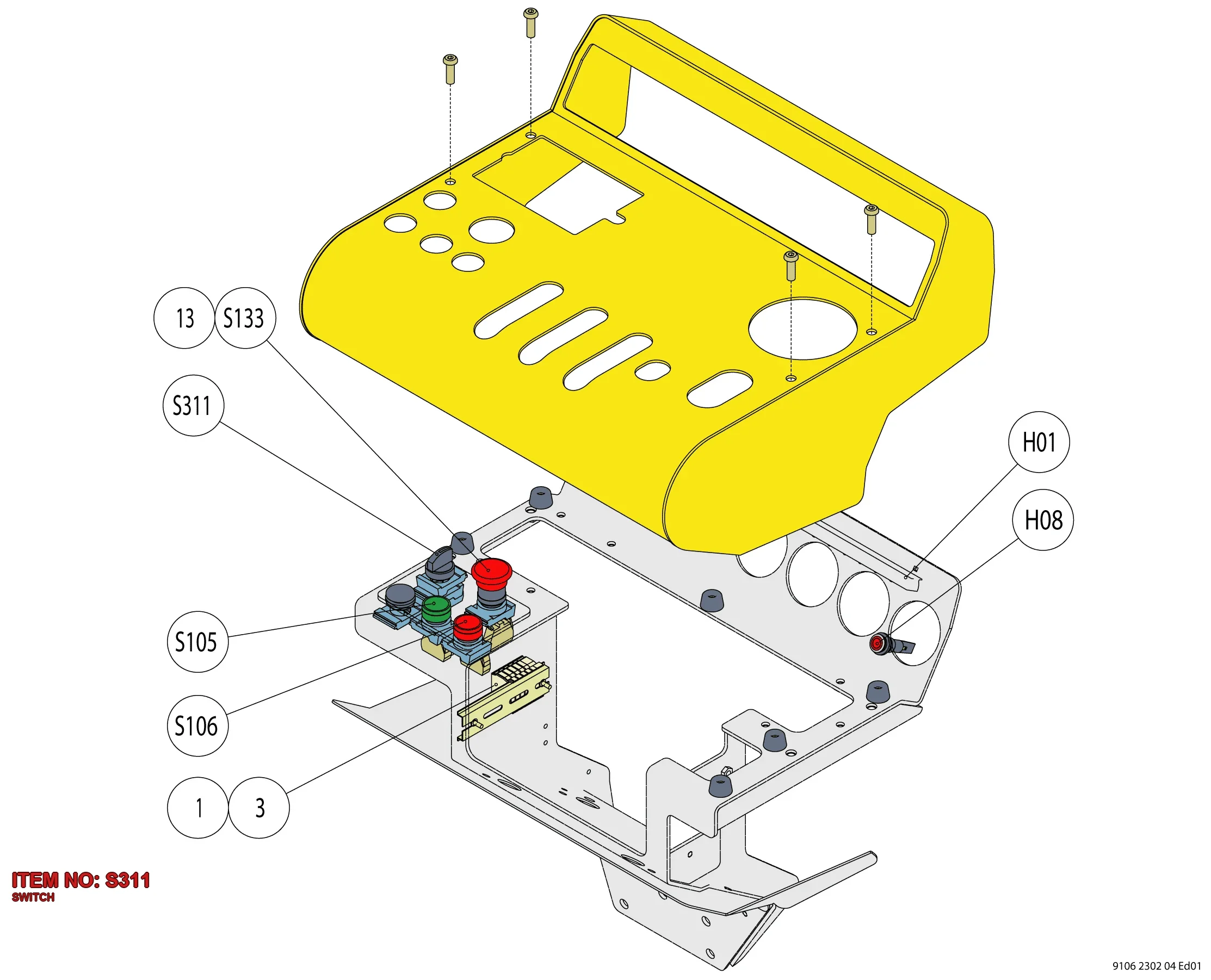 3217 0012 40 SWITCH - Technical Drawing