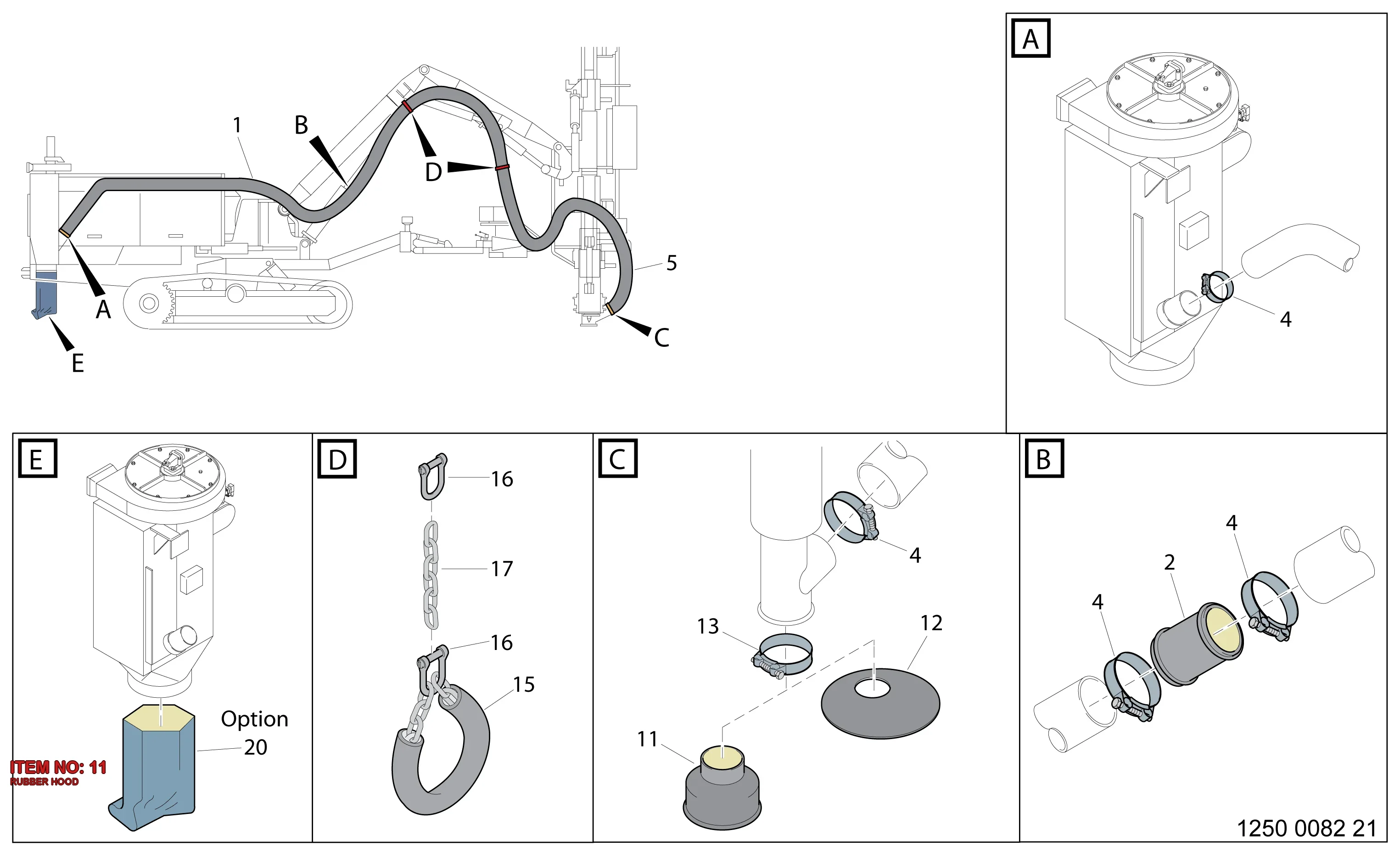 3217 0528 00 RUBBER HOOD - Technical Drawing