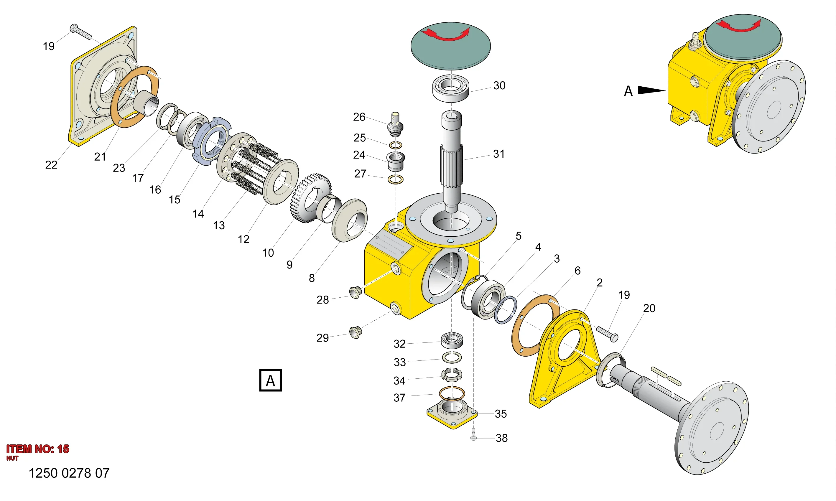 3217 3909 14 NUT - Technical Drawing