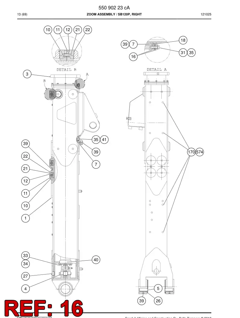 32173968 321 739 68 FLANGE - Sandvik Technical Drawing