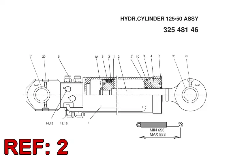 32176998 321 769 98 Rod, PISTON - Sandvik Technical Drawing