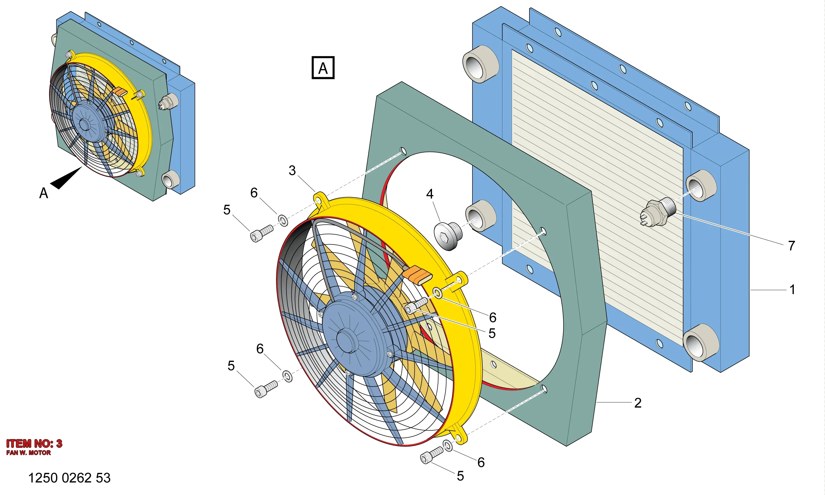 3217 7511 81 FAN W. MOTOR - Technical Drawing