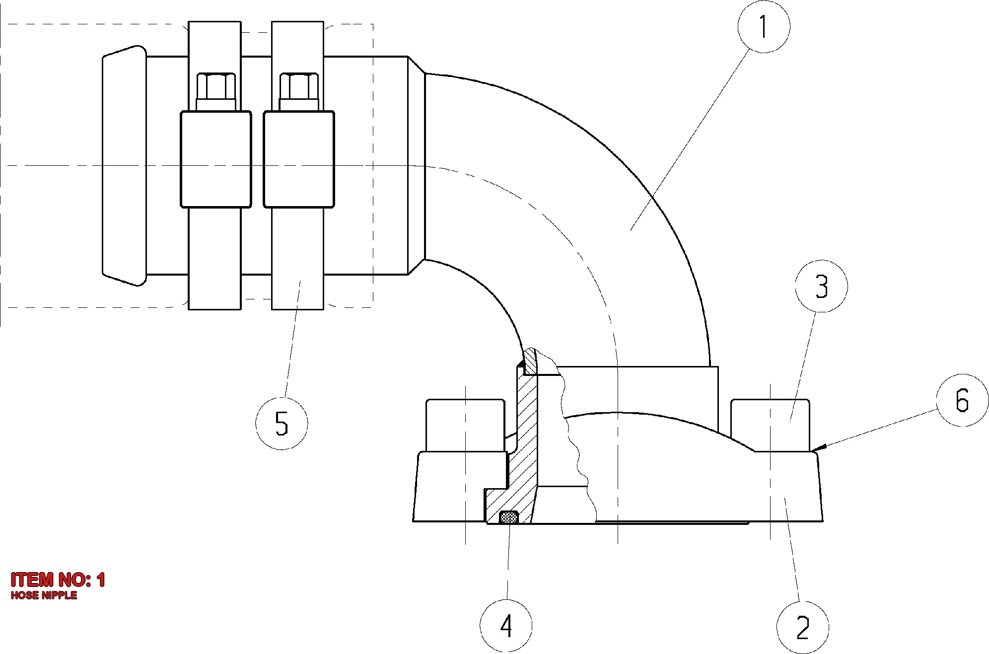 3217 7592 10 HOSE NIPPLE - Technical Drawing