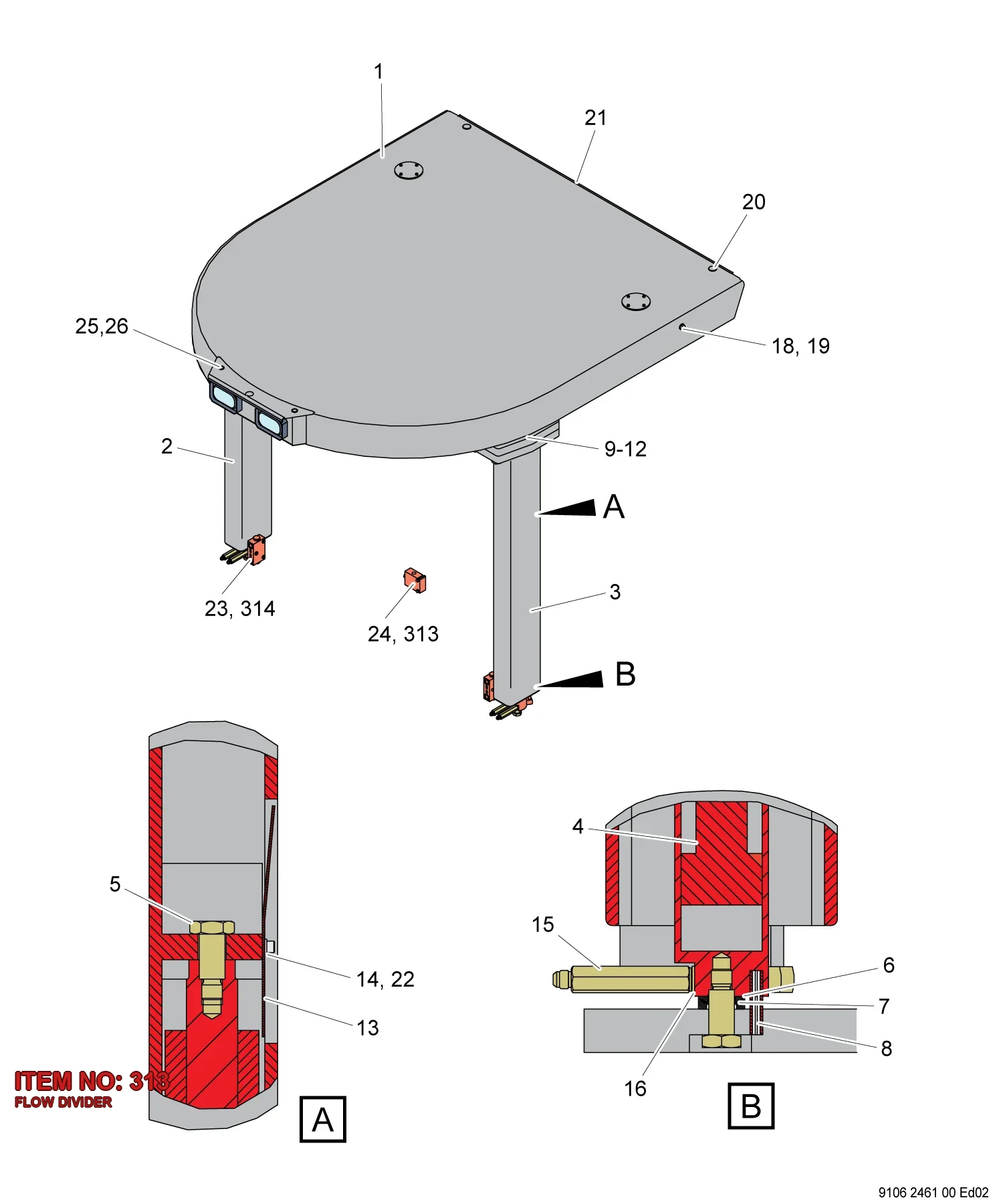 3217 8153 02 FLOW DIVIDER - Technical Drawing