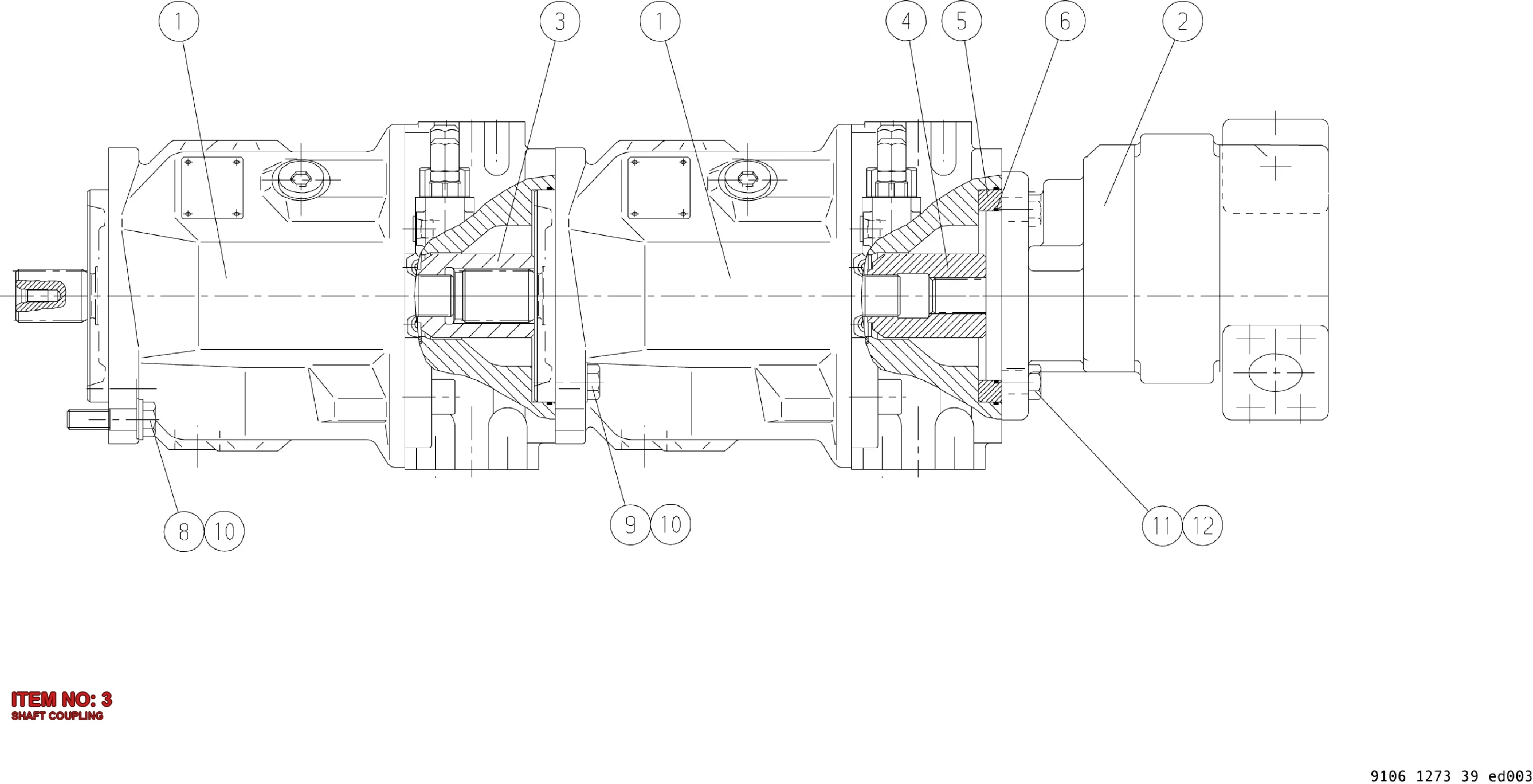 3217 8525 03 SHAFT COUPLING - Technical Drawing