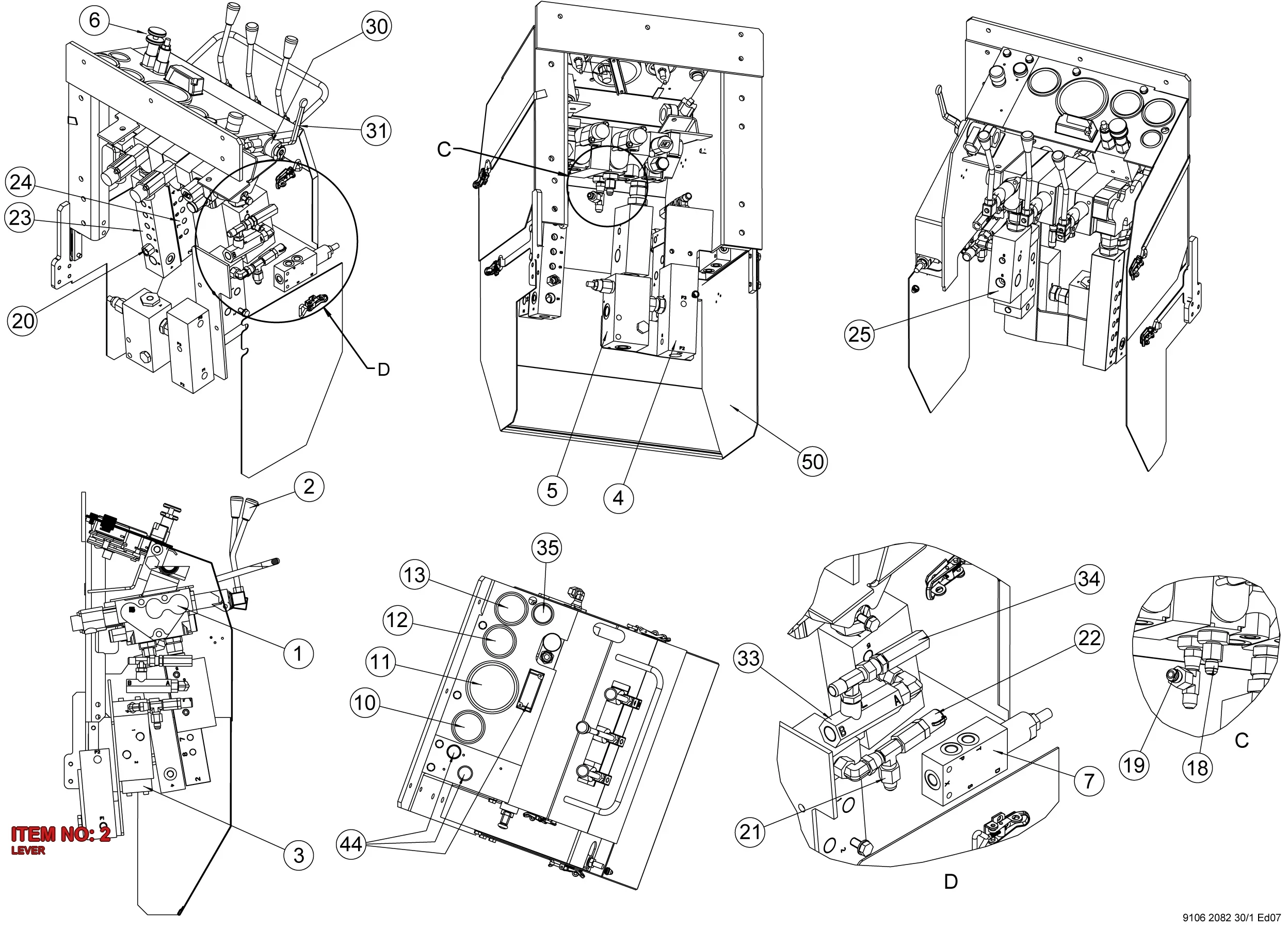 3217 8871 48 LEVER - Technical Drawing