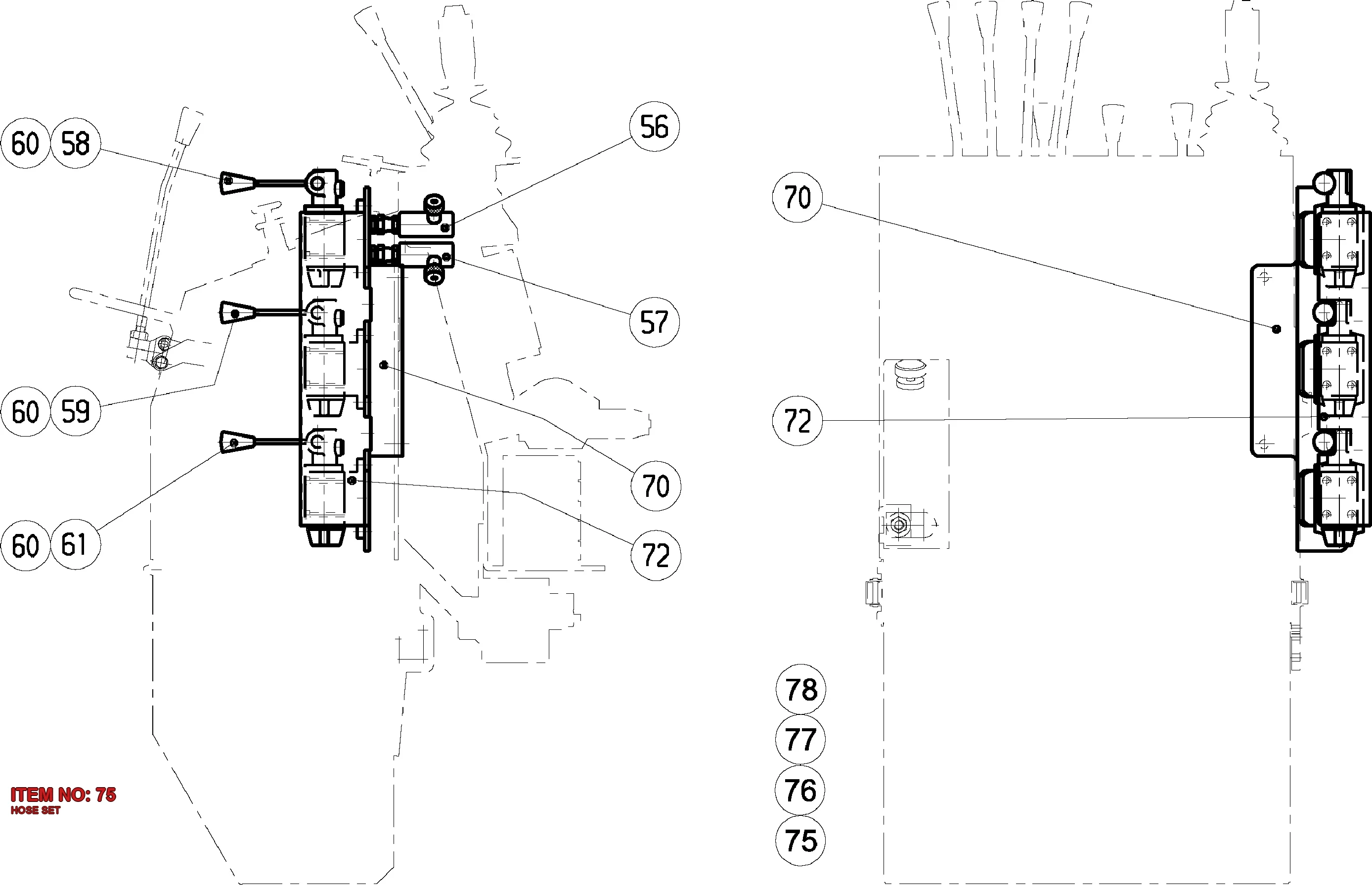 3217 8970 14 HOSE SET - Technical Drawing