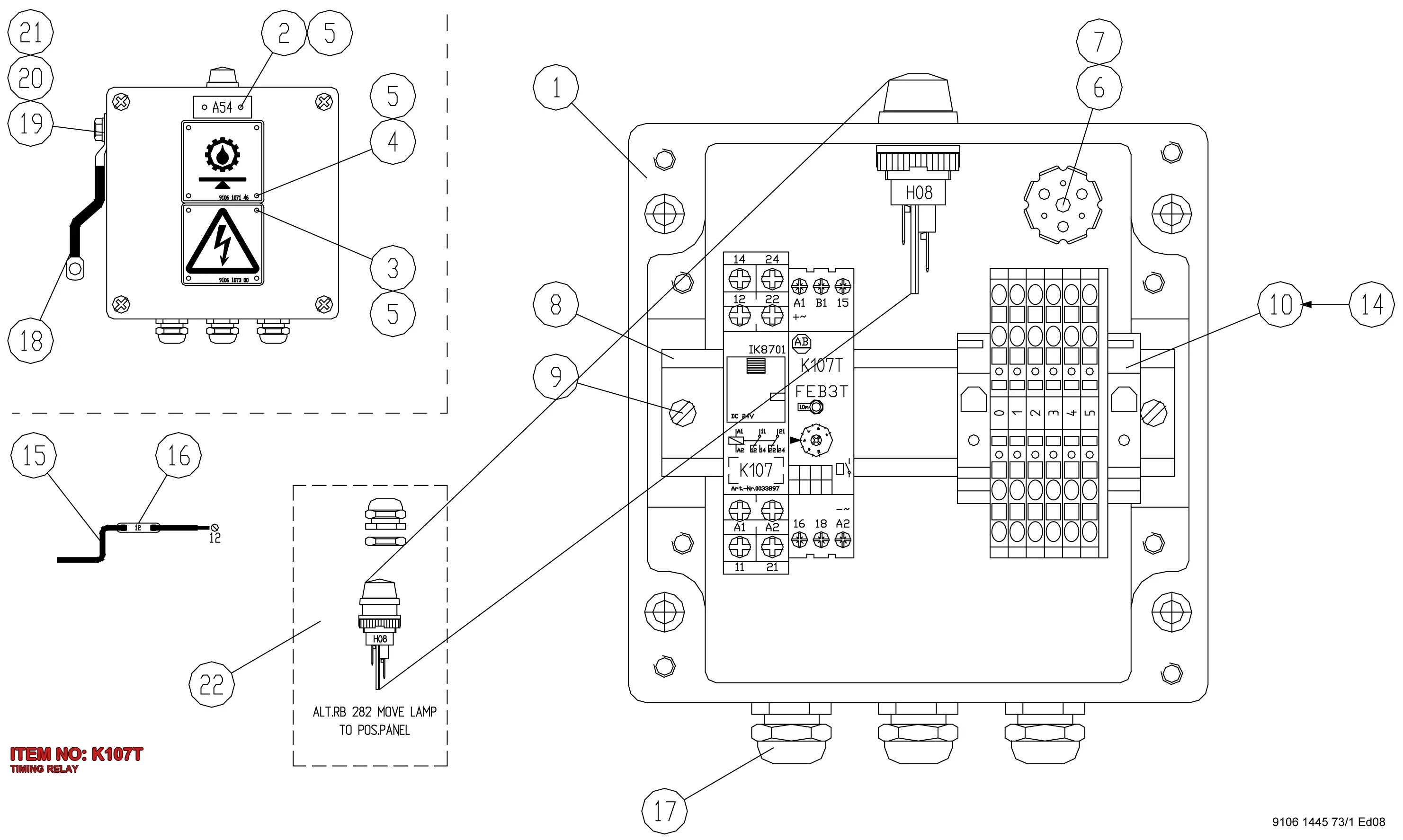 3217 9299 06 TIMING RELAY - Technical Drawing