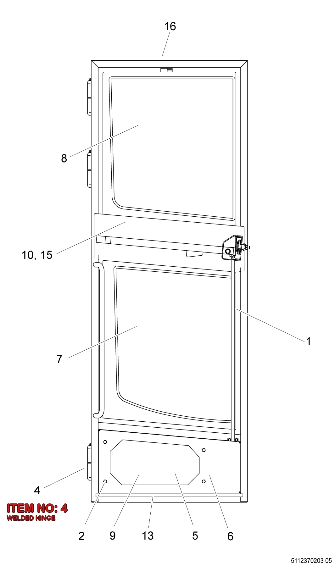3217 9440 20 WELDED HINGE - Technical Drawing