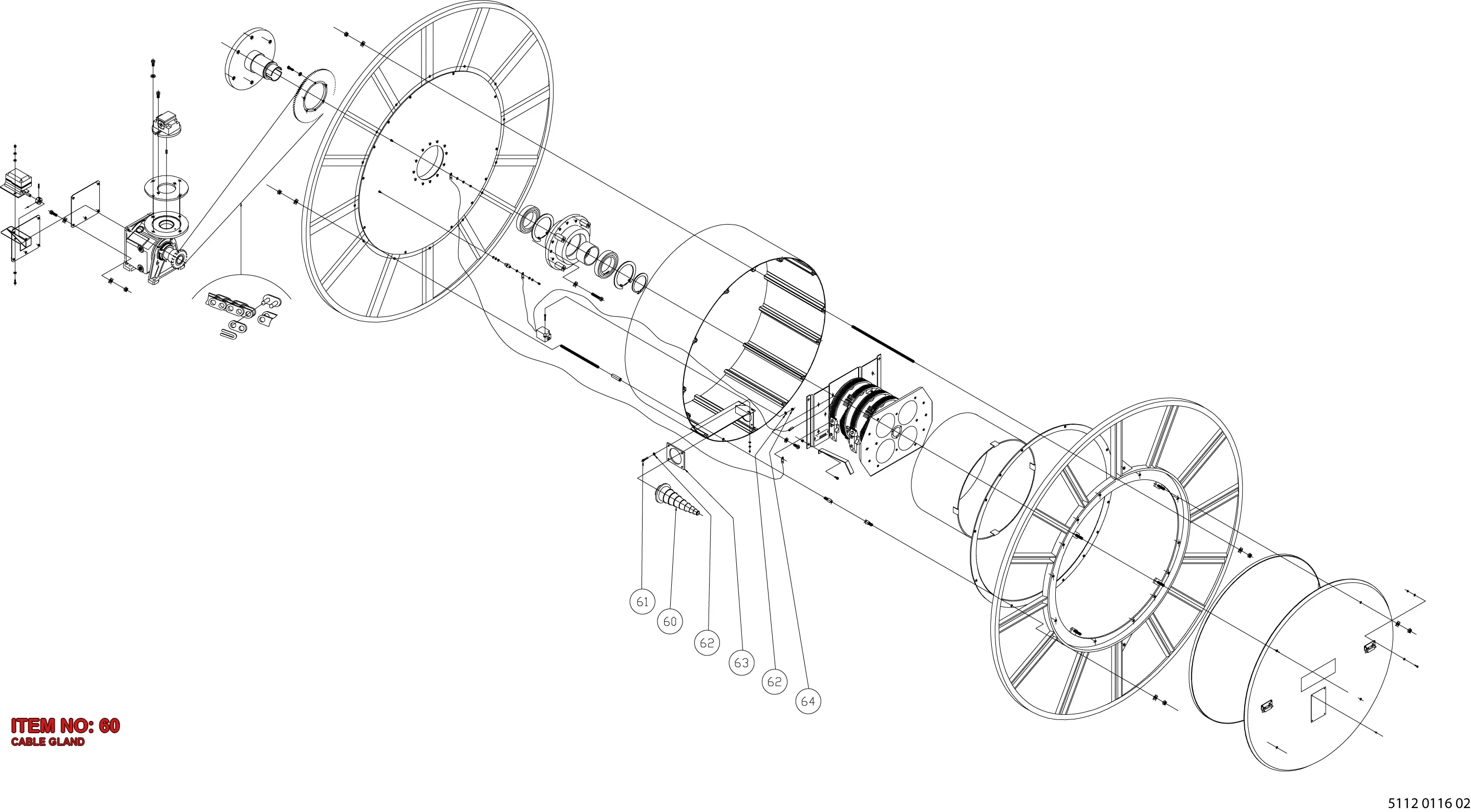3217 9536 24 CABLE GLAND - Technical Drawing
