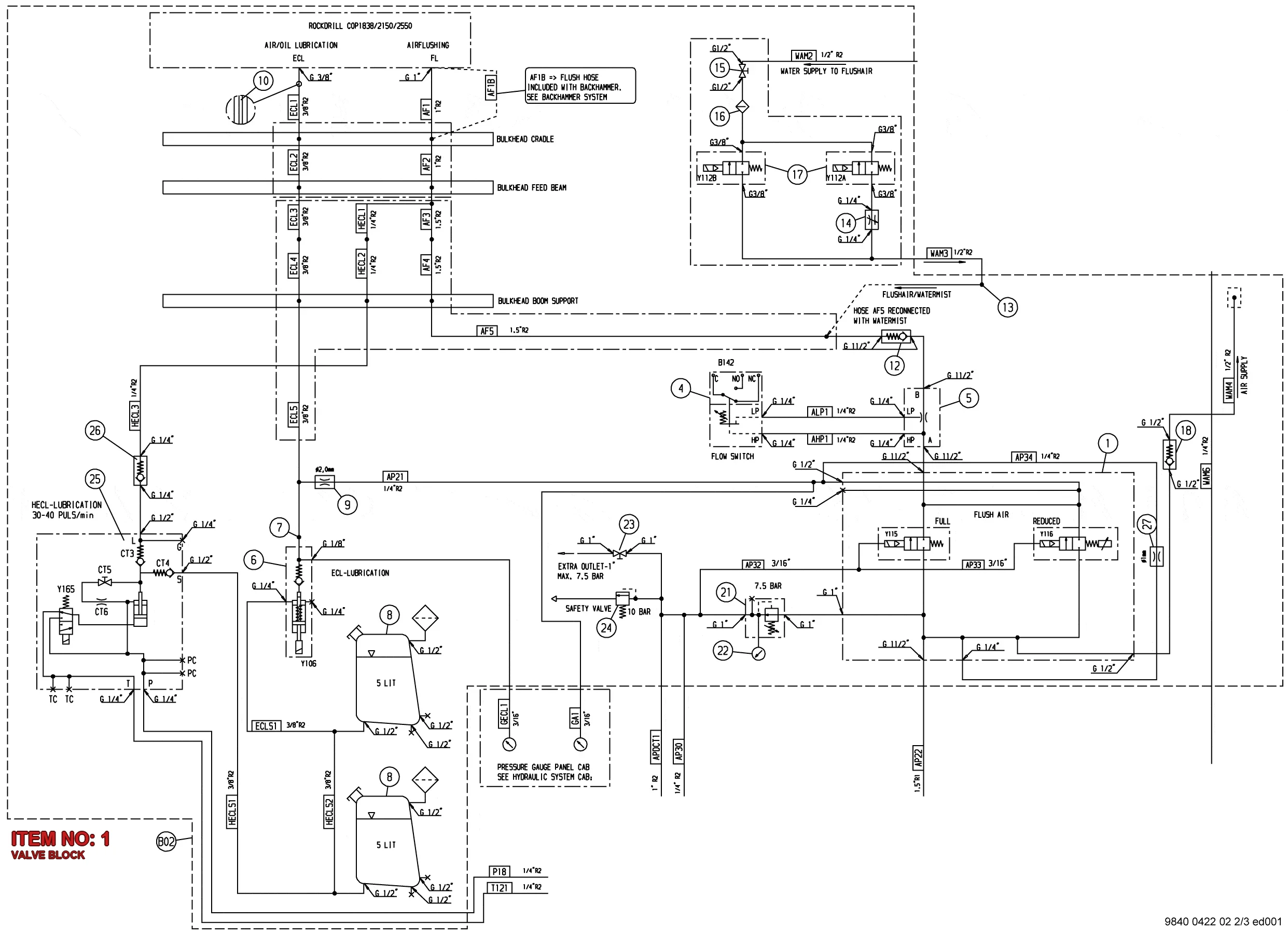 3217 9581 60 VALVE BLOCK - Technical Drawing