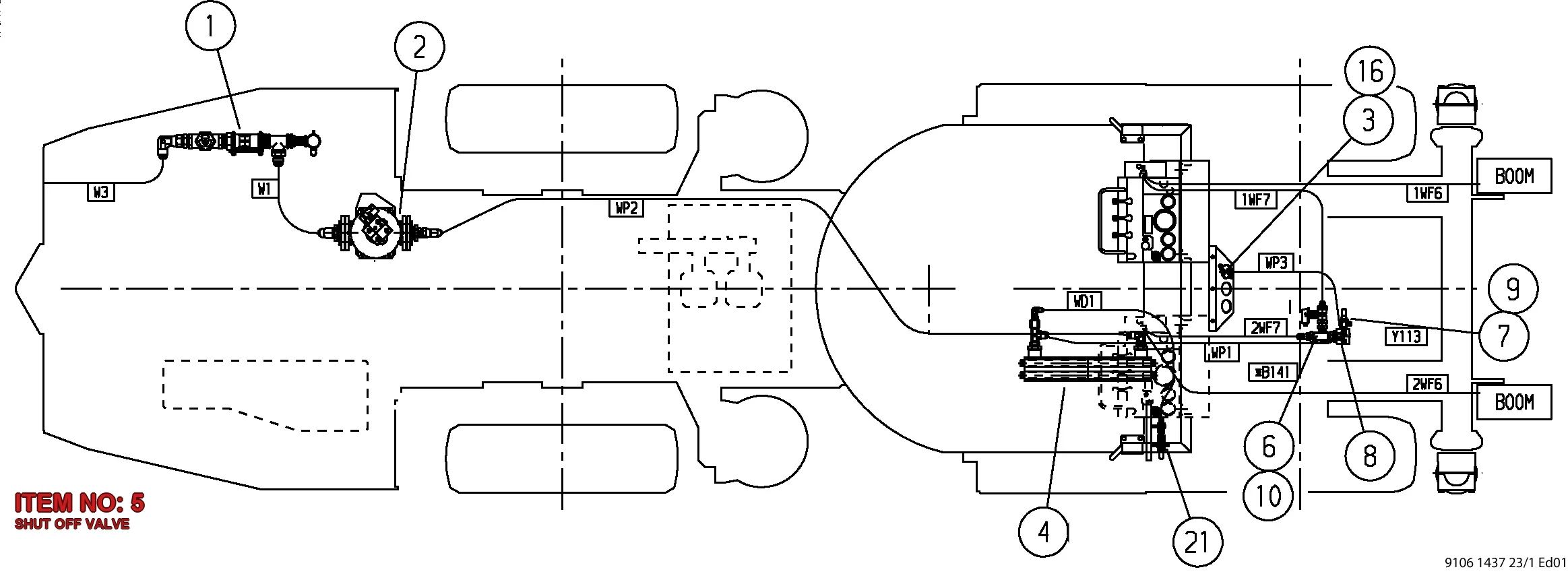 3217 9588 00 SHUT OFF VALVE - Technical Drawing