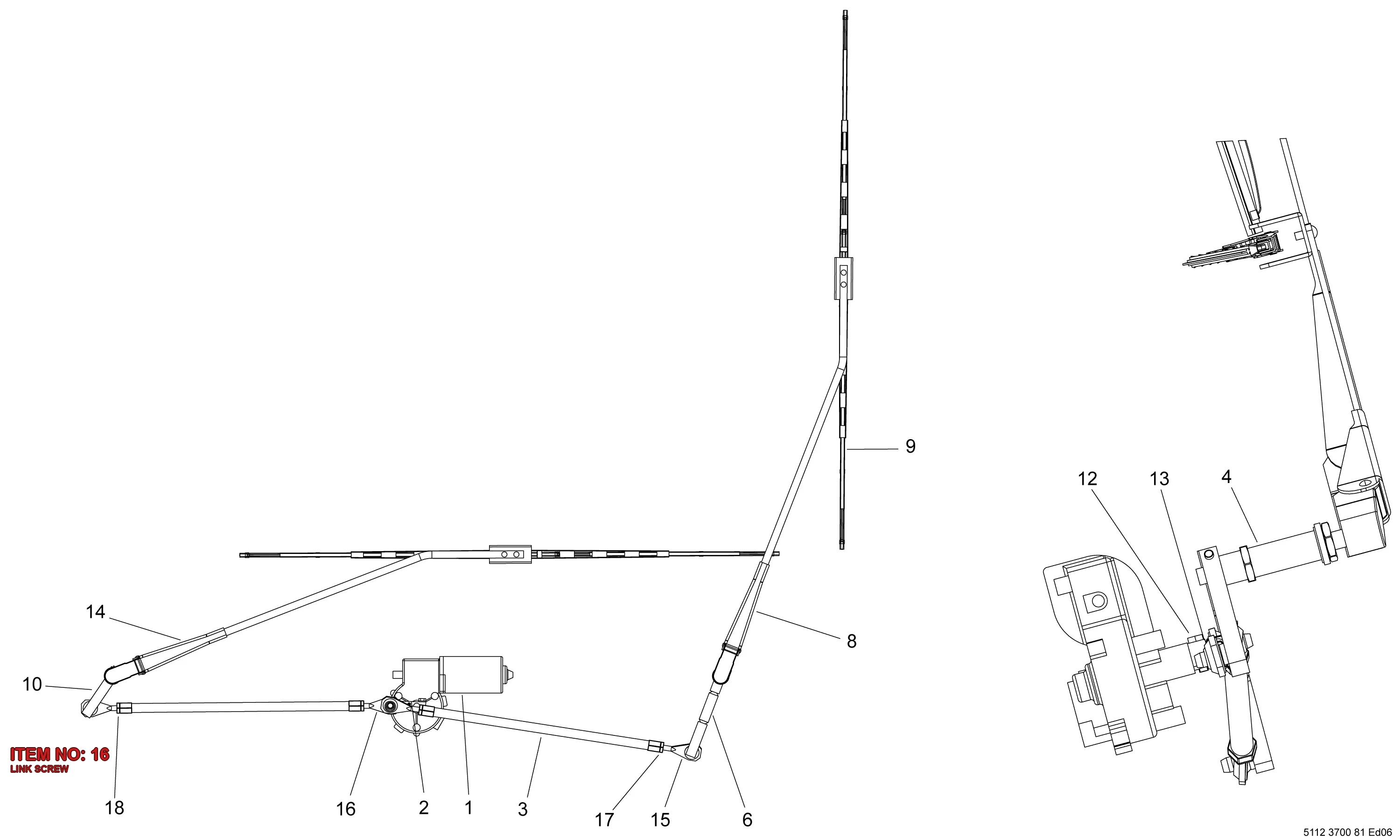 3217 9731 15 LINK SCREW - Technical Drawing